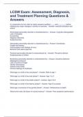 LCSW Exam: Assessment, Diagnosis, and Treatment Planning Questions & Answers