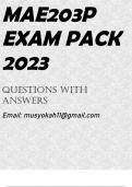 MAE203P EXAM PACK 2023