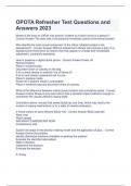 OPOTA Refresher Test Questions and Answers 2023