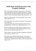 NFHS Rules football Questions With Complete Solutions
