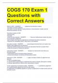 Bundle For Cog 170 Exam Questions with Correct Answers