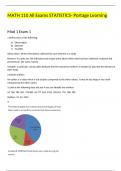 MATH 110 All Exams STATISTICS- Portage Learning questions and answers} (2022/2023) (verified answers)