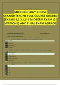 MICROBIOLOGY BIO250 STRAIGHTERLINE FULL COURSE GRADED EXAMS 1,2,3,4,5,6 MIDTERM EXAM (2 VERSIONS) AND FINAL EXAM AGRADE