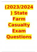 (2023/2024) State Farm Casualty Exam Questions with Correct Answers