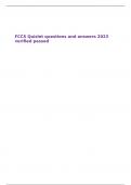 FCCS Quizlet questions and answers 2023 verified passed