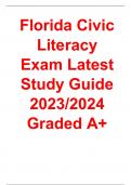 Florida Civic Literacy Exam Latest Study Guide 2023/2024 Graded A+