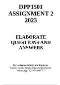 DPP1501 Assignment 3 Semester 2 2023