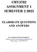 CMY3702 Assignment 1 Semester 2 2023