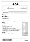 7132-2-AQA BUSINESS-A-QUESTION PAPER 7Jun23-AM-A-level BUSINESS Paper 2 Business 2