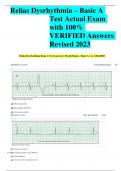 Relias Dysrhythmia – Basic A Test Actual Exam with 100% VERIFIED Answers Revised 2023