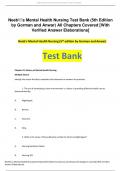 Neeb's Mental Health Nursing Test Bank (5th Edition by Gorman and Anwar) All Chapters Covered [With Verified Answer Elaborations]