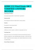 ADMN 232 Final Exam 100%  VERIFIED ANSWERS  2023/2024