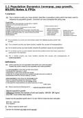 Population dynamics: CIE IGCSE Geography Theme 1 Unit 1 - complete past paper questions (3, 4, 5, 7 markers)