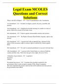 Legal Exam MCOLES Questions and Correct Solutions
