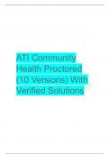 ATI Community  Health Proctored  (10 Versions) With  Verified Solutions  