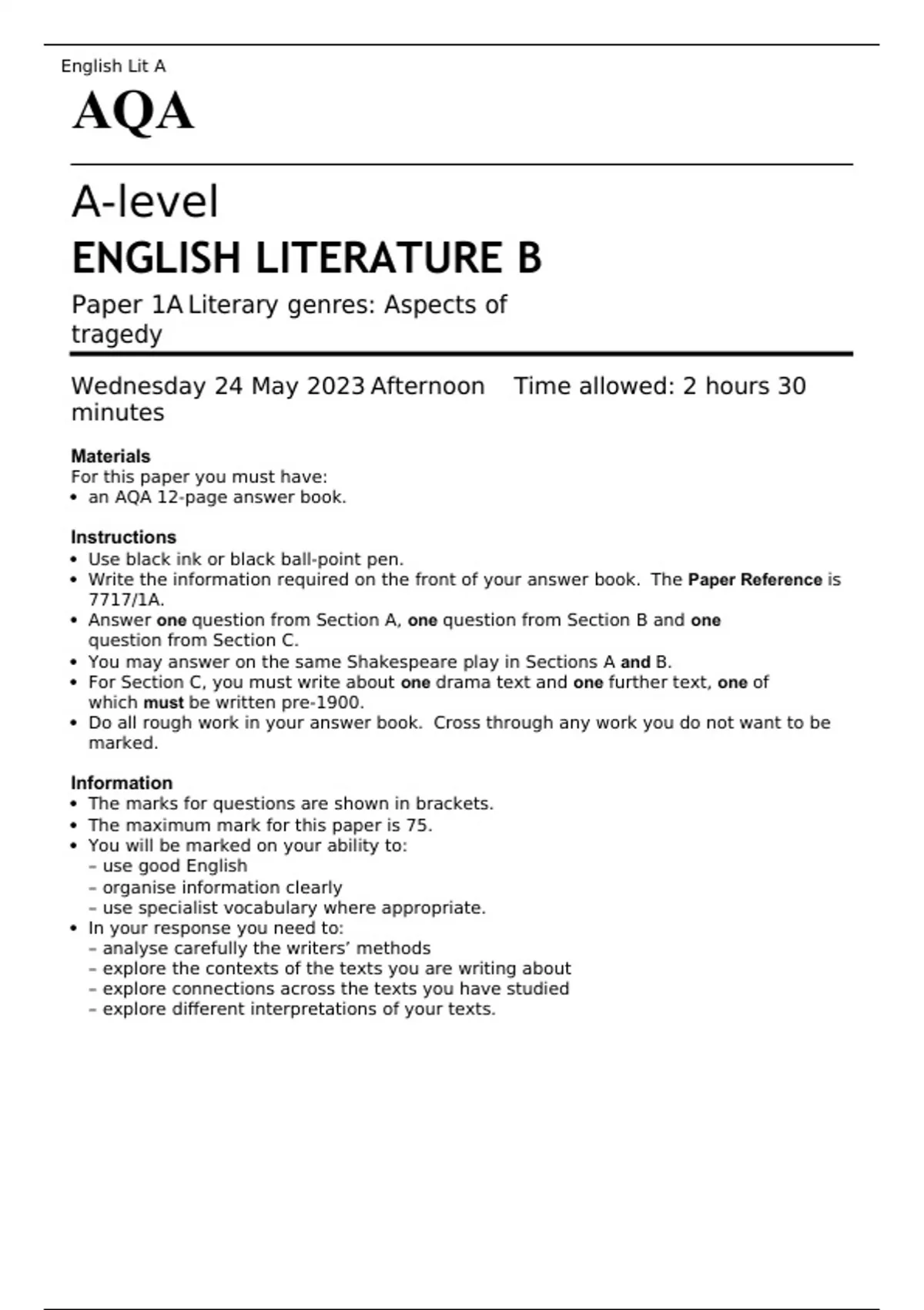 aqa a level english combined coursework