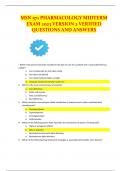 MSN 571 PHARMACOLOGY MIDTERM EXAM 2023 VERSION 2 VERIFIED QUESTIONS AND ANSWERS
