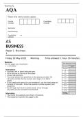 AQA AS BUSINESS Paper 1 MAY 2023 QUESTION PAPER