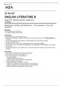 AQA A level ENGLISH LITERATURE B Paper 1B MAY 2023 QUESTION PAPER> Literary genres: Aspects of comedy