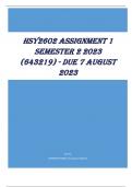 HSY2602 Assignment 1 Semester 2 2023 (643219) - DUE 7 August 2023