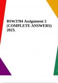 BSW3704 Assignment 2 (COMPLETE ANSWERS) 2023.