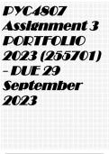 PYC4807 Assignment 3 PORTFOLIO 2023 (255701) - DUE 29 September 2023