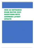 HESI A2 ENTRANCE  EXAM MATHS 2023  QUESTIONS WITH  ANSWERS LATEST  UPDATE