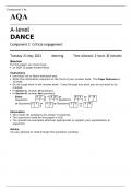 AQA A level DANCE Component 2 MAY 2023 QUESTION PAPER: Critical engagement