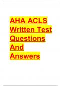 AHA ACLS WRITTEN TEST EXAM QUESTIONS AND ANSWERS (2023) (VERIFIED ANSWERS BY EXPERT