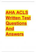 AHA ACLS WRITTEN TEST EXAM QUESTIONS AND ANSWERS (2023) (VERIFIED ANSWERS BY EXPERT)