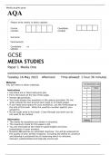 AQA GCSE MEDIA STUDIES Paper 1 MAY 2023 QUESTION PAPER: Media One
