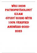 WGU D236  pathophysiology  Exam  -Study Guide-With  100% verified  answers-2022- 2023 