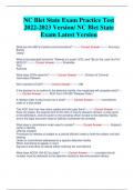 NC Blet State Exam Practice Test  2022-2023 Version/ NC Blet State  Exam Latest Version