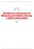 Test Bank for Introduction to Maternity and Pediatric Nursing 7th  edition 2024 latest update.