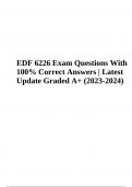 EDF 6226 Exam Questions With 100% Correct Answers | Latest Update Graded A+ (2023-2024)