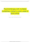 NRNP – 6645Psychotherapy with multiple modalities midterm exam week 6 2023-2024 