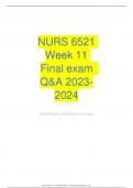 NURS 6521 Week 11 Final exam  Q&A 2023-2024