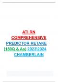 ATI RN COMPREHENSIVE PREDICTOR EXAM CORRECT (177)QUESTIONS & ANSWERS 2023-2024CHAMBERLAIN