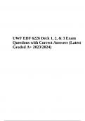 UWF EDF 6226 Exam Questions With Answers 100% Correct | Latest Updated 2023/2024, UWF EDF 6226 Final Exam Questions With Complete Solutions, UWF EDF 6437 Deck 1 Final Exam Questions With Answers and UWF EDF 6226 Deck Exam Questions With Correct Answers | 