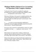 Michigan Builders Business/Law/Accounting| 315 Questions| With Complete Solutions