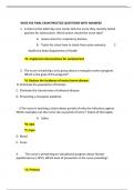 NURS 442 FINAL EXAM PRACTICE QUESTIONS WITH ANSWERS