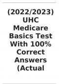 (2022/2023) UHC Medicare Basics Test With 100% Correct Answers (Actual Exam)
