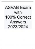  ASVAB Exam with  100% Correct Answers 2023/2024