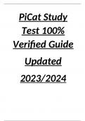 PiCat Study Test 100% Verified Guide Updated 2023/2024