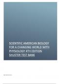 Scientific American Biology for a Changing World with Physiology 4th Edition Shuster TEST BANK