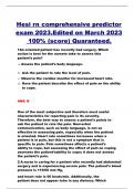 Hesi rn comprehensive predictor exam 2023.Edited on March 2023