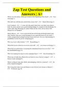 Zap Test Questions and Answers | A+