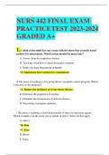 NURS 442 FINAL EXAM PRACTICE TEST 2023-2024 GRADED A+