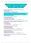 NREMT Practice Questions from Actual  Exam/ NREMT Paramedic Practice  Questions Updated 2023-2024