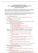 Nursing 104, Foundation for Professional Practice Theories of Nursing Practice questions and answers